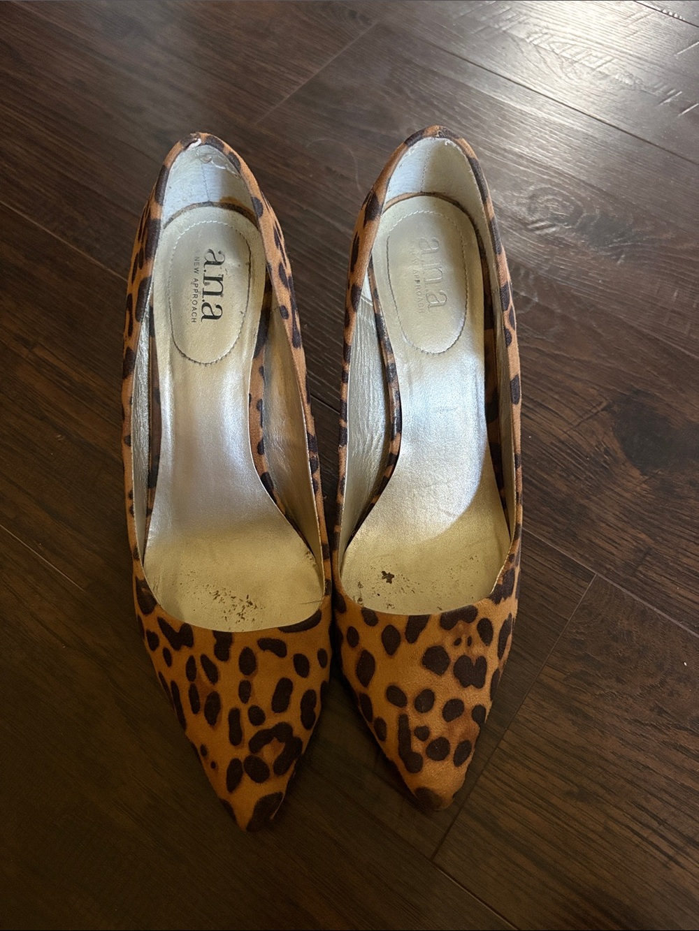 a.n.a Leopard Print Pointed Toe Pumps - tan and black